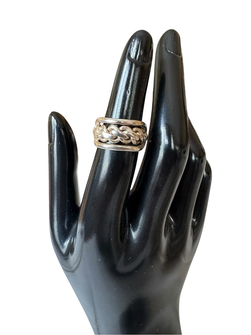 Sterling Silver Braided Band Ring - Silver